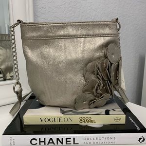 NWT - Carlos Santana Silver Floral Crossbody Bag